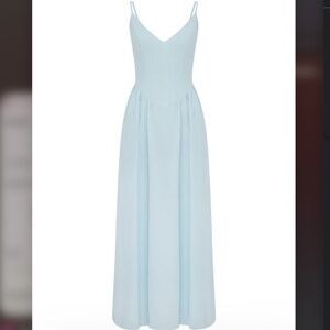 Blue Linen Midi dress